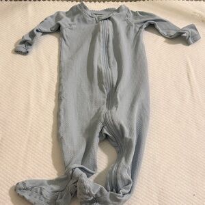 Soft Knit Baby Footed One-Piece in Light Blue - Kids Footie